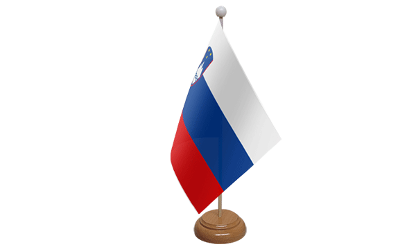Slovenia Small Flag with Wooden Stand